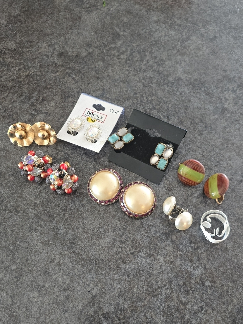 Assorted Multi-Pair Clip On Earrings - Vintage
